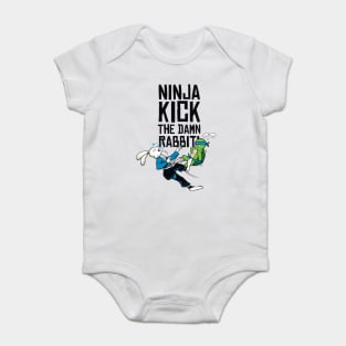 Ninja Kick The Rabbit Baby Bodysuit